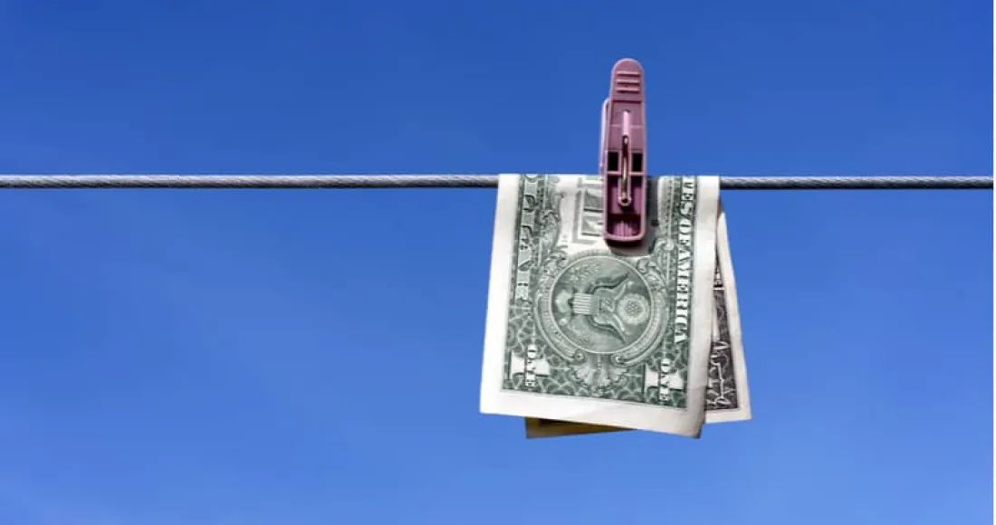 Money on clothing line
